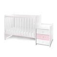 Letto MAXI PLUS NEW white+orchid pink /Letto per bambini+mobiletto multifunzionale/